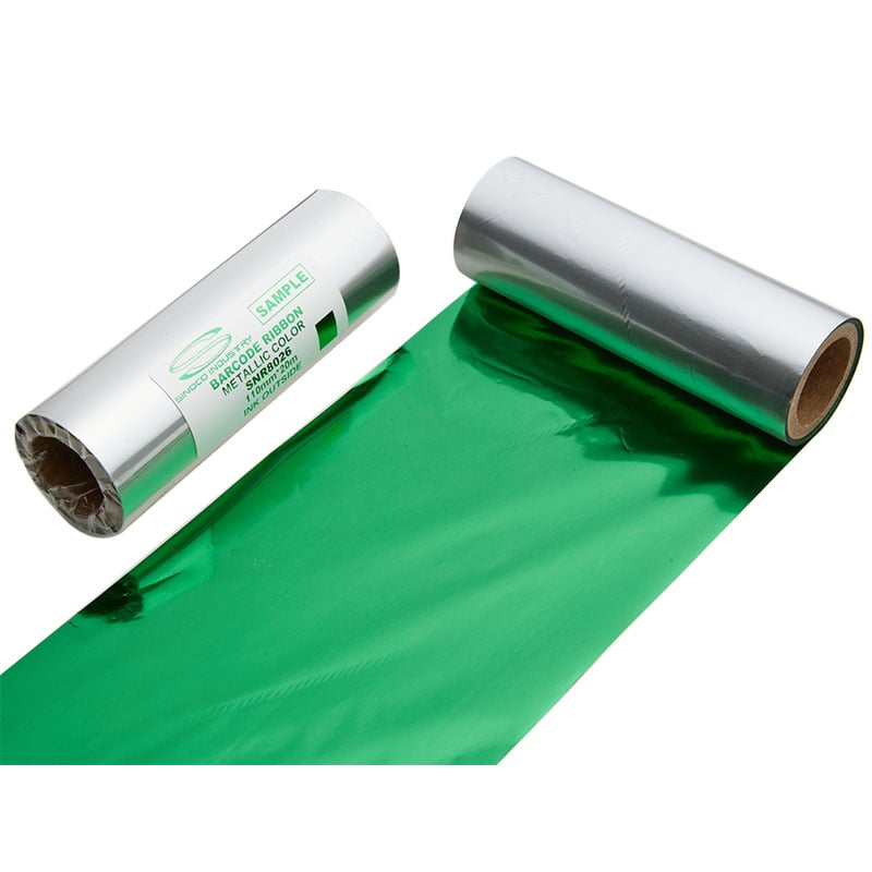 Factory 110mm*600m Metallic Green Resin Ribbon For Industrial Printing